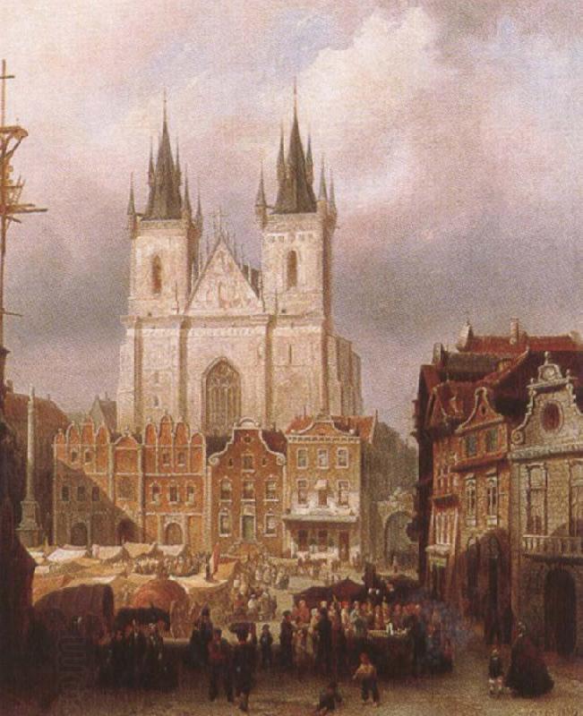 ralph vaughan willams mk the old market place in prague oil painting picture